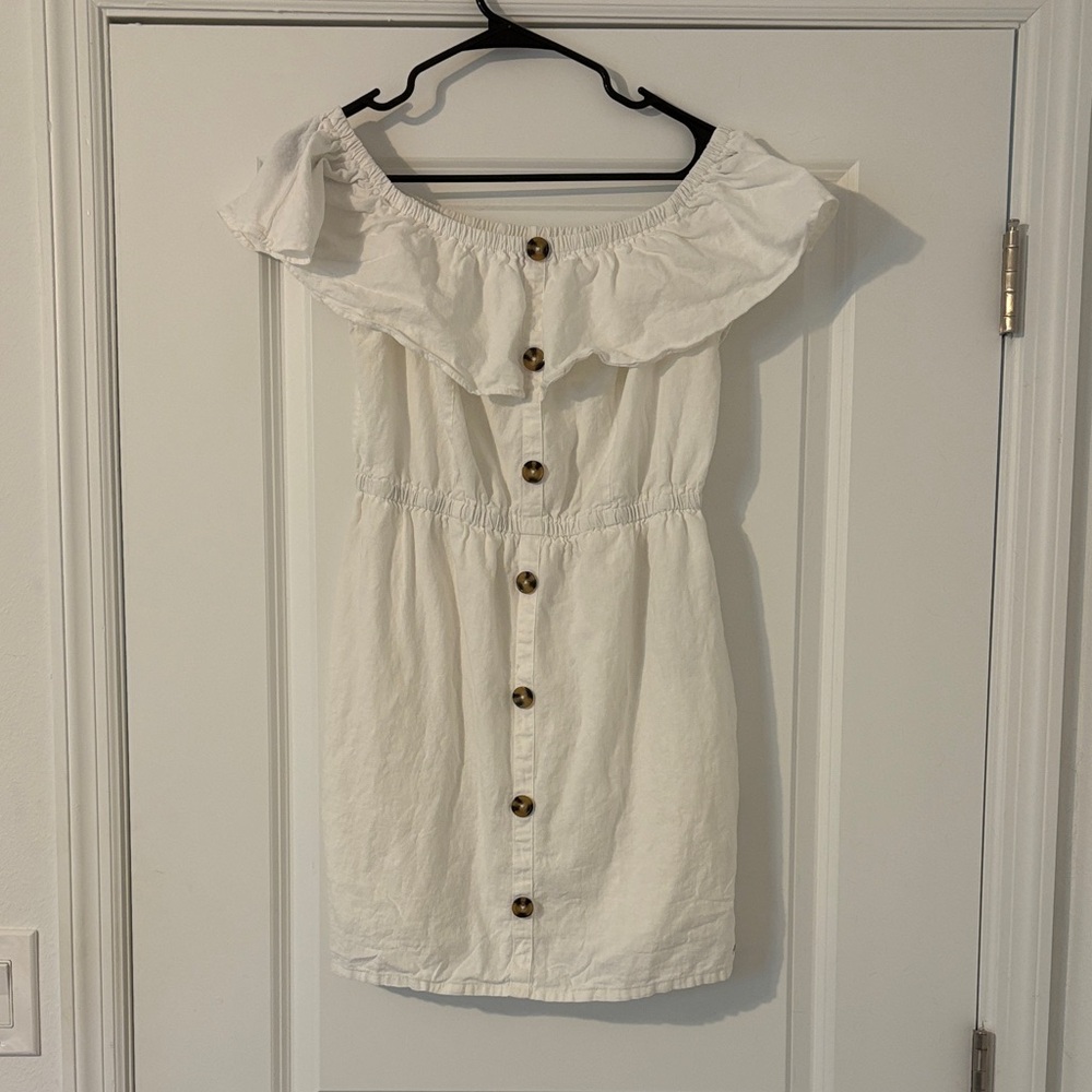 Guess White Off-Shoulder Dress